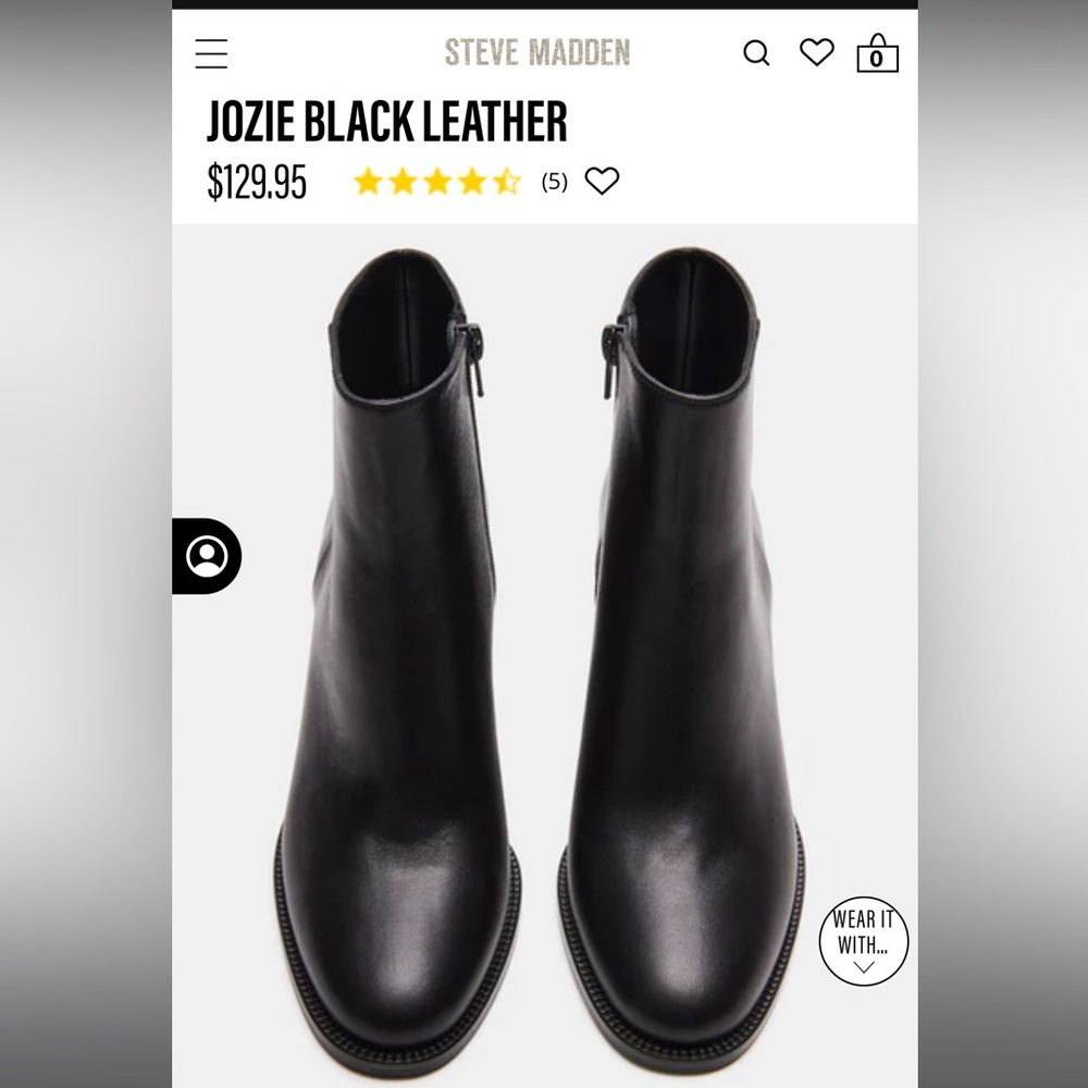 Steven madden JOZIE black leat ankle boots